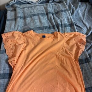 Old Navy Orange Eyelet Sleeve Top